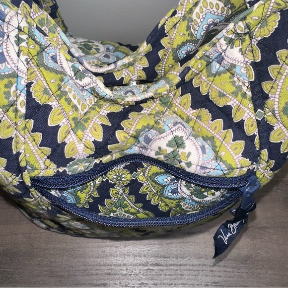 Vera Bradley Tote Bag Purse Retired Cambridge Pattern Green Blue Geometric - Picture 11 of 14